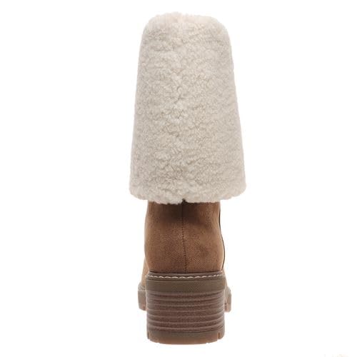 Pierre Dumas Footwear Women’s Everlee-2 Plush Fleece Boots with Cushioned Insoles, Lug Soles, and 2-Inch Heel