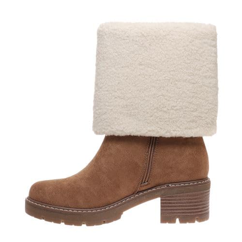 Pierre Dumas Footwear Women’s Everlee-2 Plush Fleece Boots with Cushioned Insoles, Lug Soles, and 2-Inch Heel