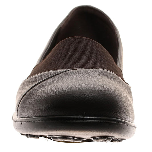 Pierre Dumas Footwear Women's Libby-62 Slip-On Loafers, Cushioned Insoles, 1 Inch Wedge, Brown