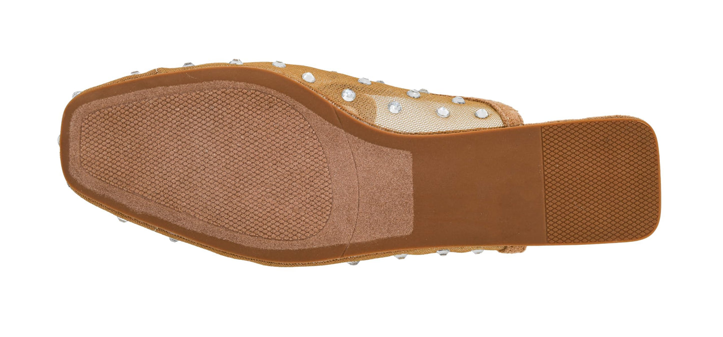 Corkys Footwear Hey Girl to Die for Slip-on Flat Mule - Rhinestone Mesh Body, Closed Toe, Breathable and Lightweight Elegance, Comfortable and Lightly Cushioned Insoles
