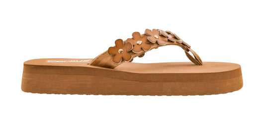 Corkys Footwear No Running Flip Flops - 'V' Strap Adorned With Flowers, Everyday Wear, Soft Footbed for All-Day Comfort, Effortless Slip-On Convenience