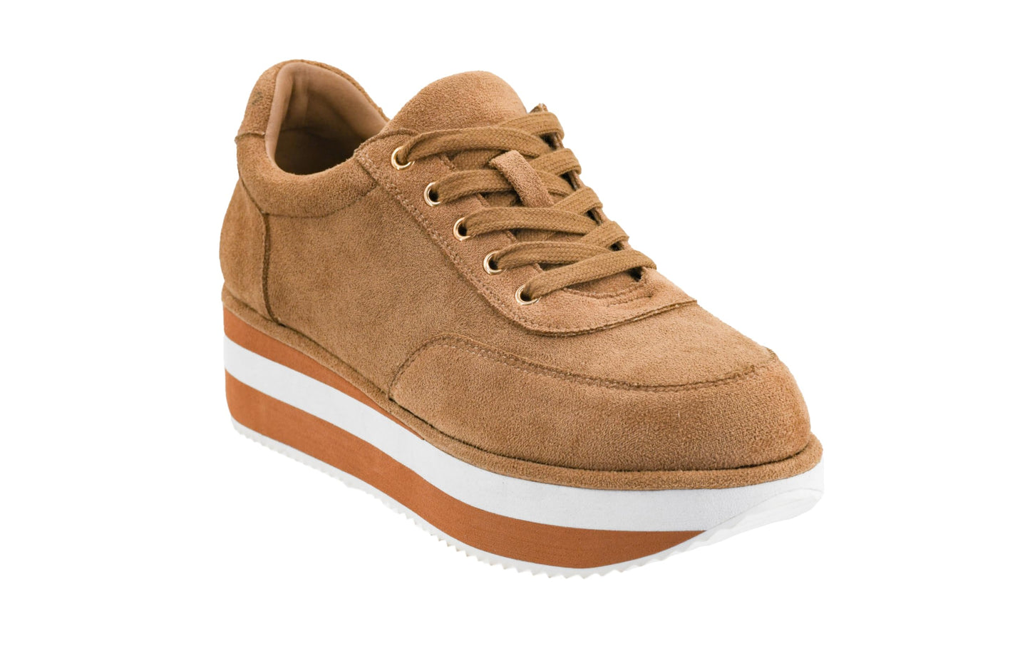 Corkys Footwear Hey Girl Jaywalking Platform Sneaker, Trendy Lace-Up Faux Suede Shoe with Cushioned Insole, Elevated Sole, and Non-Slip Grip for All-Day Comfort