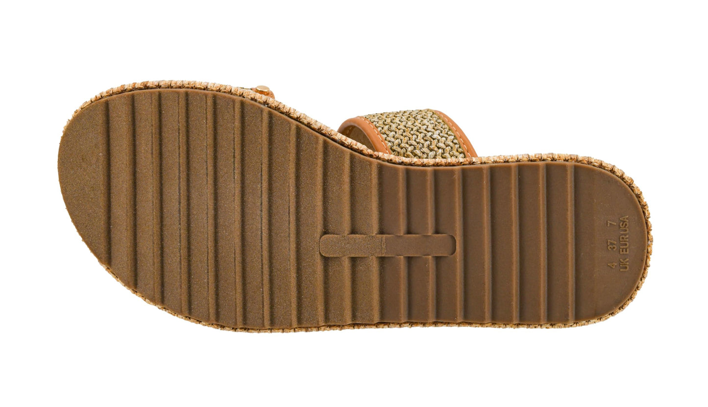 Corkys Footwear Women's Walk Of Shame Sandals - Comfortable 1.5-inch Platform and a Soft Insole Designed for All-Day Wear, Two Chic Straps and Raffia Wrapped Outsole
