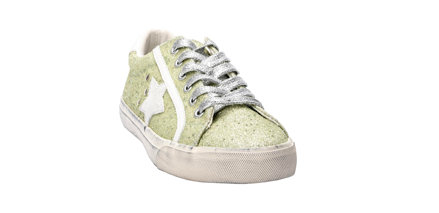 Corkys Footwear Hey Girl Womens Big Dipper Fashion Sneakers - Featuring a Star Patch on The Side with Stud Embellishments, Comfortable Insoles, and A Lace-up Design