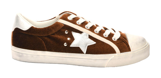 Corkys Footwear Hey Girl Womens Big Dipper Fashion Sneakers - Featuring a Star Patch on The Side with Stud Embellishments, Comfortable Insoles, and A Lace-up Design