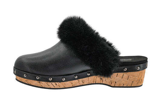 Corkys Footwear Just Fur Fun 1.75-Inch Wedge Mules, Slip-On, Memory Foam Insoles, Faux Fur Lining, Chic, Comfortable, Elegant Fall Footwear
