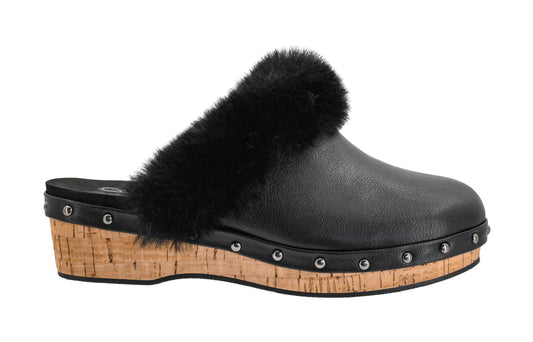 Corkys Footwear Just Fur Fun 1.75-Inch Wedge Mules, Slip-On, Memory Foam Insoles, Faux Fur Lining, Chic, Comfortable, Elegant Fall Footwear