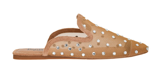 Corkys Footwear Hey Girl to Die for Slip-on Flat Mule - Rhinestone Mesh Body, Closed Toe, Breathable and Lightweight Elegance, Comfortable and Lightly Cushioned Insoles