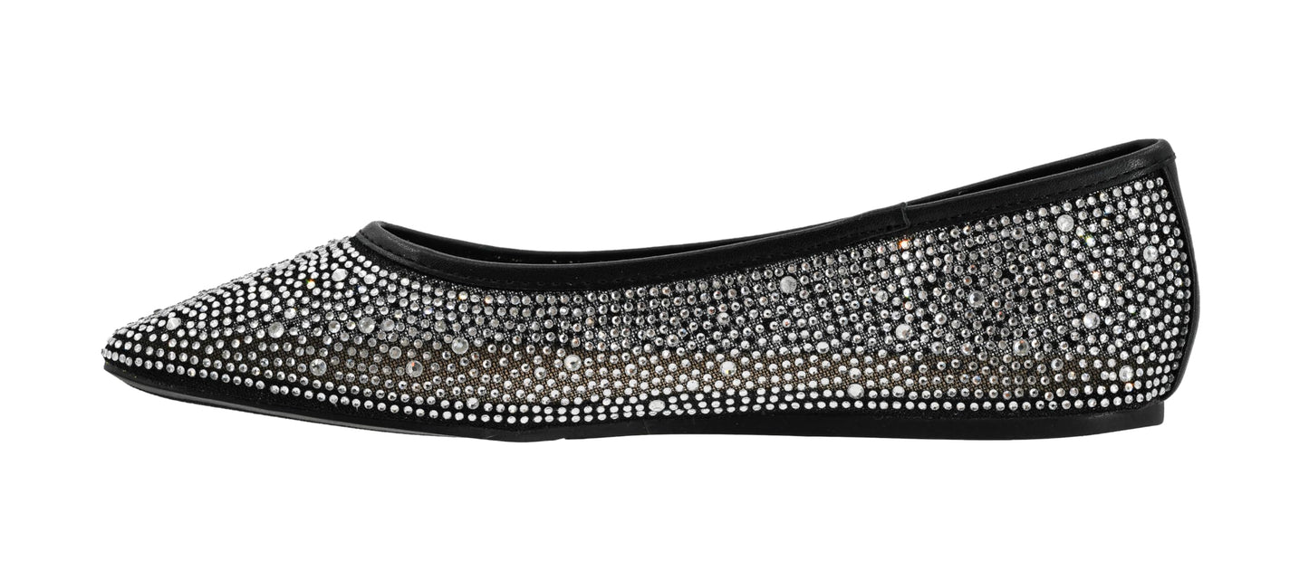 Corkys Footwear Hey Girl It's A Vibe Slip-on Ballerina Flat - Rhinestone Mesh Body, Closed Toe, Breathable and Lightweight Elegance, Comfortable and Lightly Cushioned Insoles