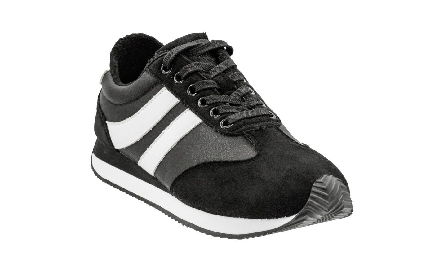 Corkys Footwear Hey Girl Jet Lag Fashion Sneaker – Stylish Lace-Up Shoe with A Soft Plush Insole for All-Day Comfort, Subtle Platform, and Side Stripes