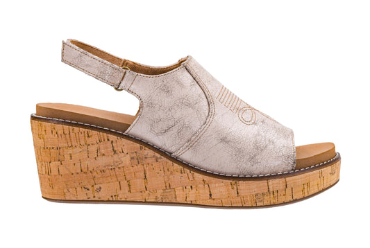 Corkys Footwear Most Wanted 2.5-Inch Wedge Sandal, Featuring a Hook And Loop Closure, Soft EVA Insoles For All Day Wear, and Western Inspired Stitching On The Upper