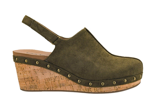 Corkys Footwear Women's Make Em Blush Closed Toe 2.5-inch Wedge - Featuring a Cushioned EVA Insole for All-Day Wear, A Lightweight Design, and a Hook and Loop Closure