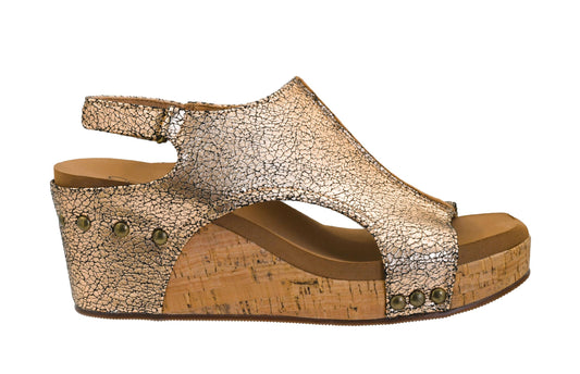 Corkys Footwear Womens Carley Wedges, Featuring Corkys EVA Foam Cushioned Insoles, A 2.5 Inch Heel, Lightweight For All Day Wear, And Hook And Loop Closure