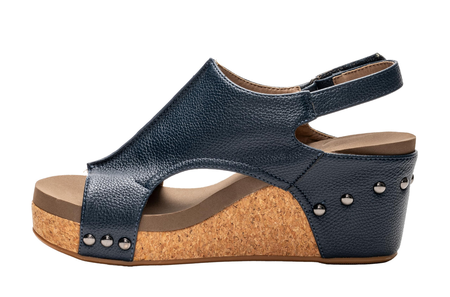 Corkys Footwear Womens Carley Wedges, Featuring Corkys EVA Foam Cushioned Insoles, A 2.5 Inch Heel, Lightweight For All Day Wear, And Hook And Loop Closure