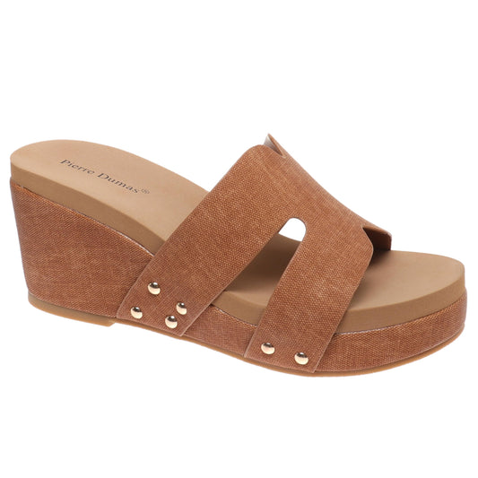 Pierre Dumas Footwear, Women's Vivian-1 Wedge, Slide Sandals, Slip-On, Open Toe