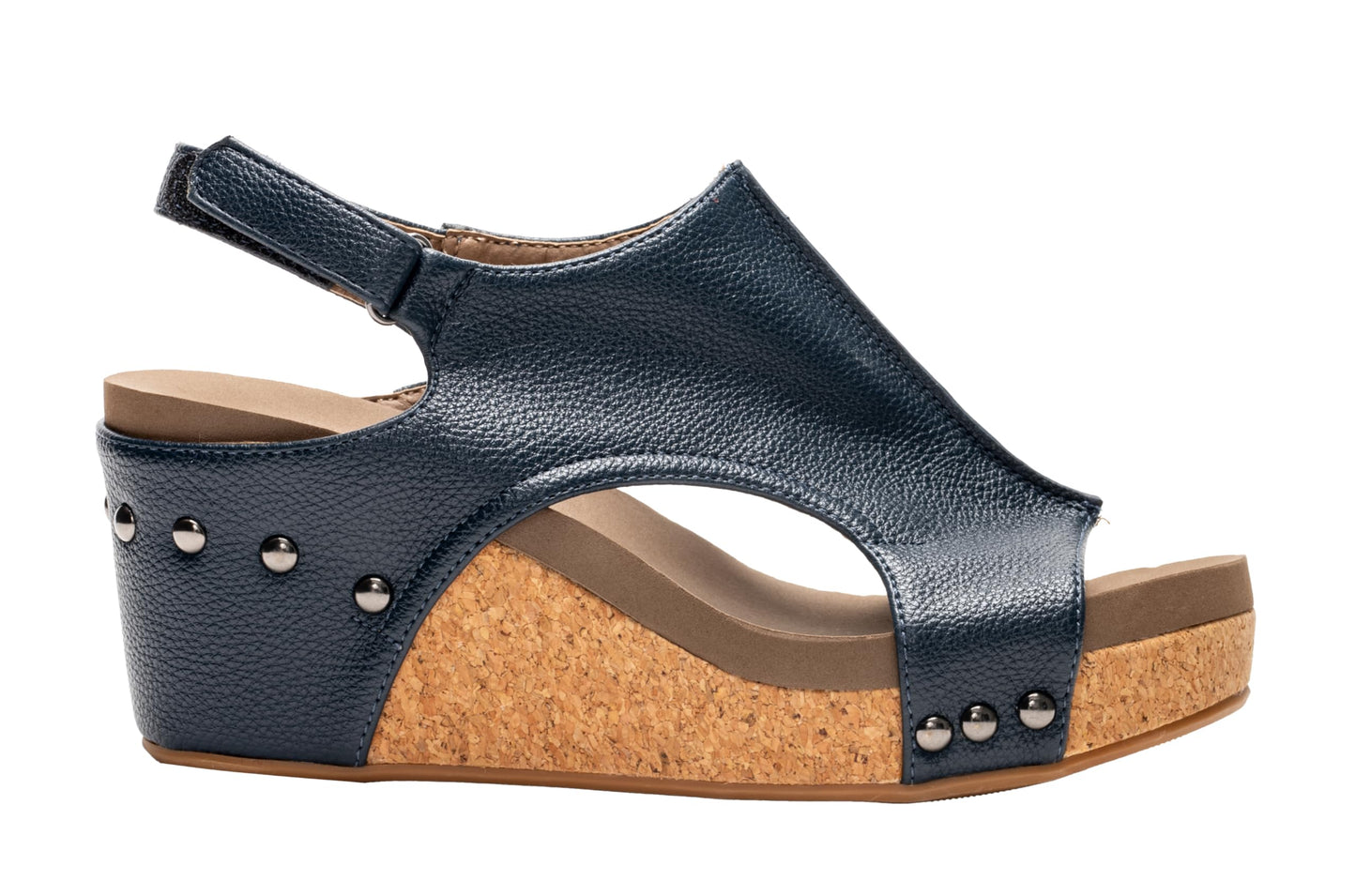 Corkys Footwear Womens Carley Wedges, Featuring Corkys EVA Foam Cushioned Insoles, A 2.5 Inch Heel, Lightweight For All Day Wear, And Hook And Loop Closure