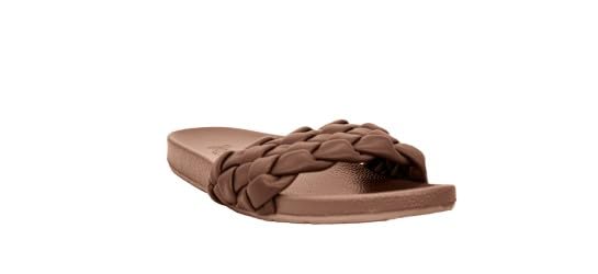 Corkys Footwear Hey Girl Extra Slide-Sandal - Featuring A Braided Strap, A Comfortable Insole For All-Day Wear - Perfect for Beach Outings and Casual Events - Chocolate, Size 7