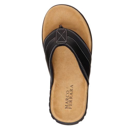 Marco Ferrara Men’s Marc-32 Flip Flop Sandals, Soft Cushion, Open Toe, Slip-On