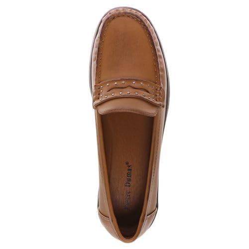 Pierre Dumas Footwear, Women’s Choice-3 Chunky Penny Loafer, 1.75 Inch Chunky Heel Flats, Cushioned Insole for All Day Wear