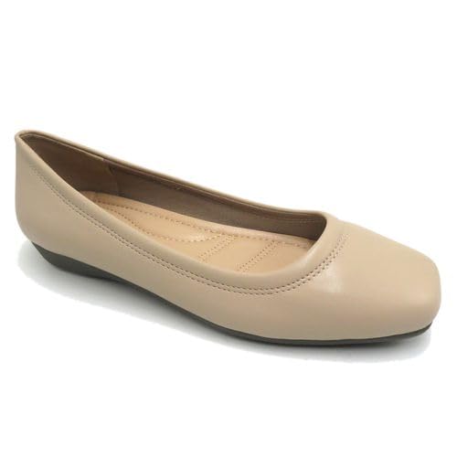 Pierre Dumas Footwear Women's Linzee-1 Slip-On Loafers, Fashion Forward Flats, Nude