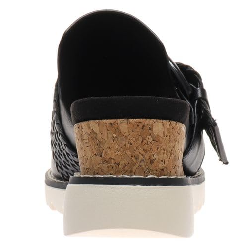 Pierre Dumas Footwear, Women's Expand-4 Wedge, Slide Sandals with Adjustable Buckle, Slip-On, Open Toe, Black