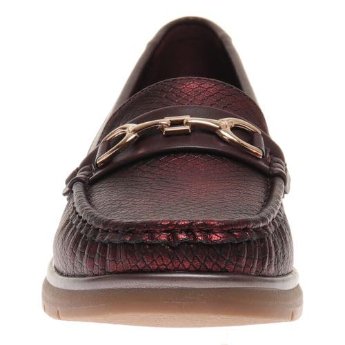 Pierre Dumas Footwear, Women’s Choice-2 Chunky Penny Loafer, Burgundy Croco