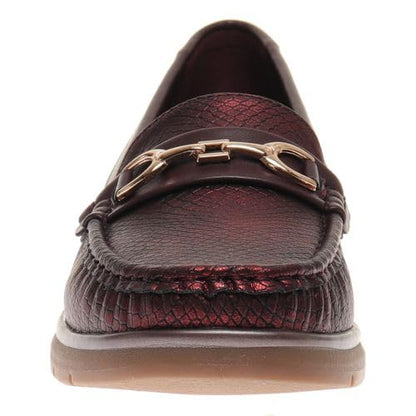 Pierre Dumas Footwear, Women’s Choice-2 Chunky Penny Loafer, Burgundy Croco