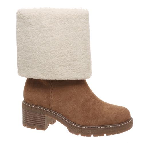 Pierre Dumas Footwear Women’s Everlee-2 Plush Fleece Boots with Cushioned Insoles, Lug Soles, and 2-Inch Heel