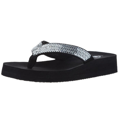 Corkys Footwear Women's Corky Donna Clear Jewels Clear Flip Flops 7 B