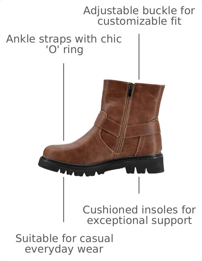 Corkys Footwear Womens Pick Of The Patch Boots - Featuring a 1.25-Inch Heel, Straps Around the Ankle with an 'O' Ring, an Adjustable Buckle, and Comfortable Insoles