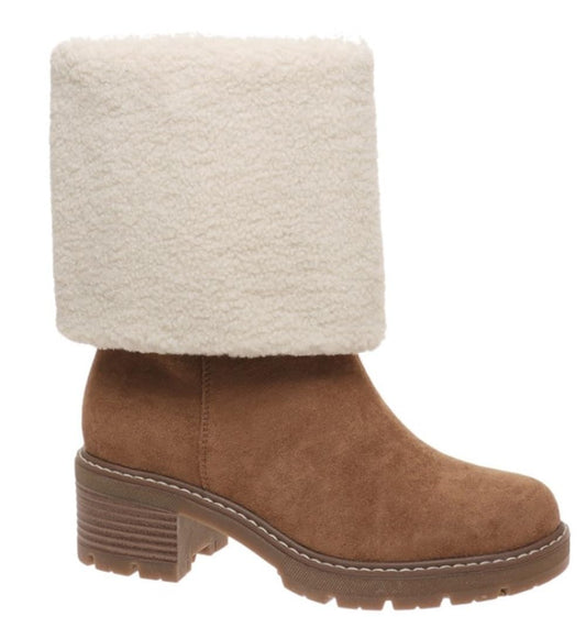 Pierre Dumas Women's Everlee-2 Winter Boots, Mid-Calf Faux Suede, Round Toe Pull-On Booties