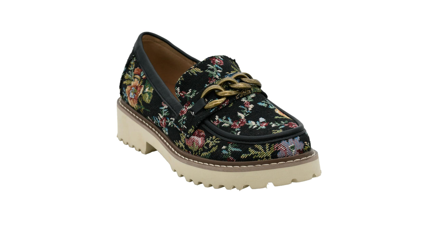 Corkys Footwear Hey Girl Women's Literally Heeled Loafer - Featuring a 1.5 Chunky Heel, A Chunky Chain Across The Upper, and A Lightly Cushioned EVA Insole for All Day Wear