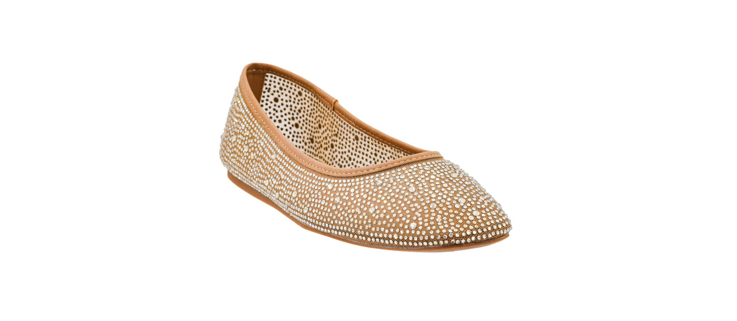 Corkys Footwear Hey Girl It's A Vibe Slip-on Ballerina Flat - Rhinestone Mesh Body, Closed Toe, Breathable and Lightweight Elegance, Comfortable and Lightly Cushioned Insoles