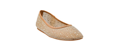 Corkys Footwear Hey Girl It's A Vibe Slip-on Ballerina Flat - Rhinestone Mesh Body, Closed Toe, Breathable and Lightweight Elegance, Comfortable and Lightly Cushioned Insoles
