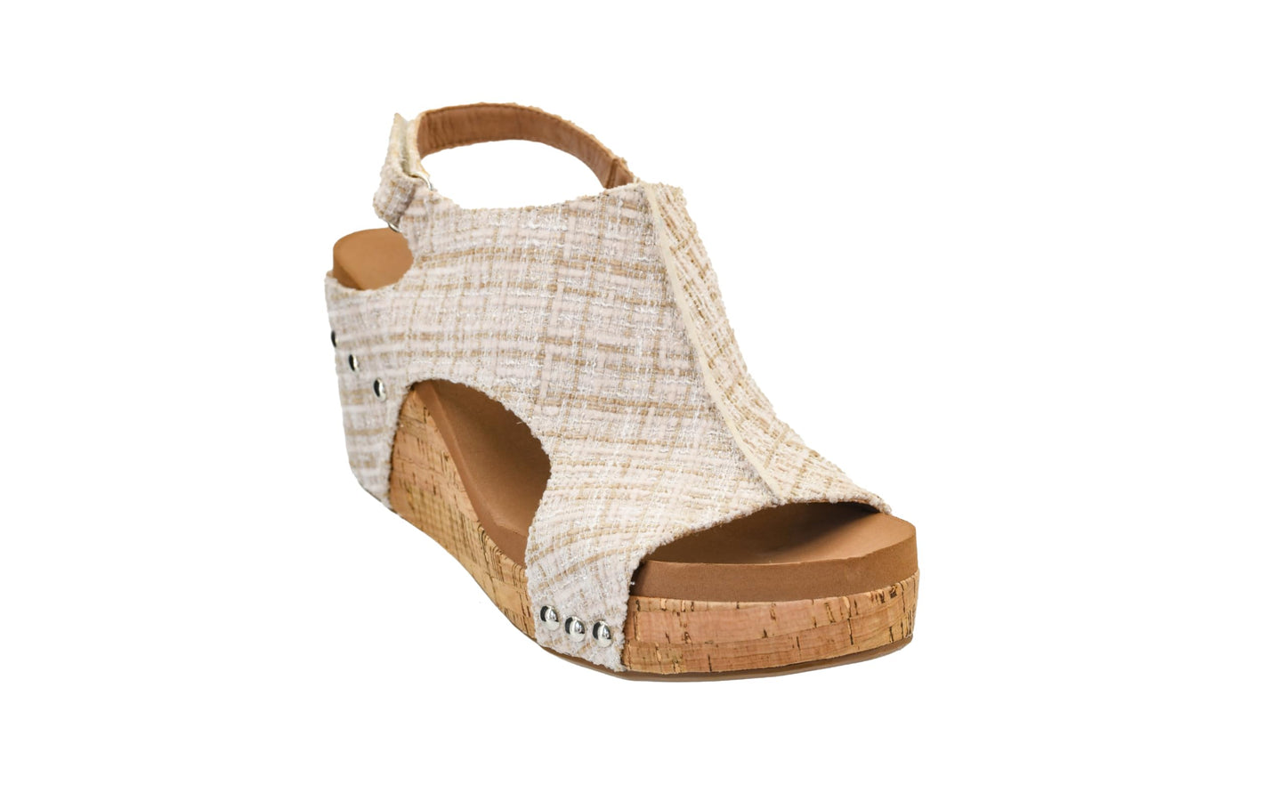 Corkys Footwear Women's Carley Wedges, Featuring Corkys EVA Foam Cushioned Insoles, A 2.5 Inch Heel, Lightweight For All Day Wear, And Hook And Loop Closure