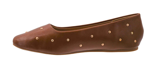 Corkys Footwear Hey Girl Womens Dont Be Rude Studded Ballet Flat - Featuring A Padded Insole for All Day Wear, Studs Along The Upper, and A Rounded Toe for A Polished Look