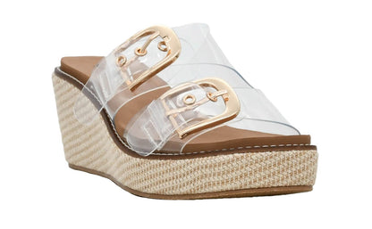 Corkys Footwear Womens 2.5-inch Manifest Wedge - Featuring Two Straps with Adjustable Buckles, Corkys Signature EVA Insoles for All-Day Comfort, and a Wrapped Outsole