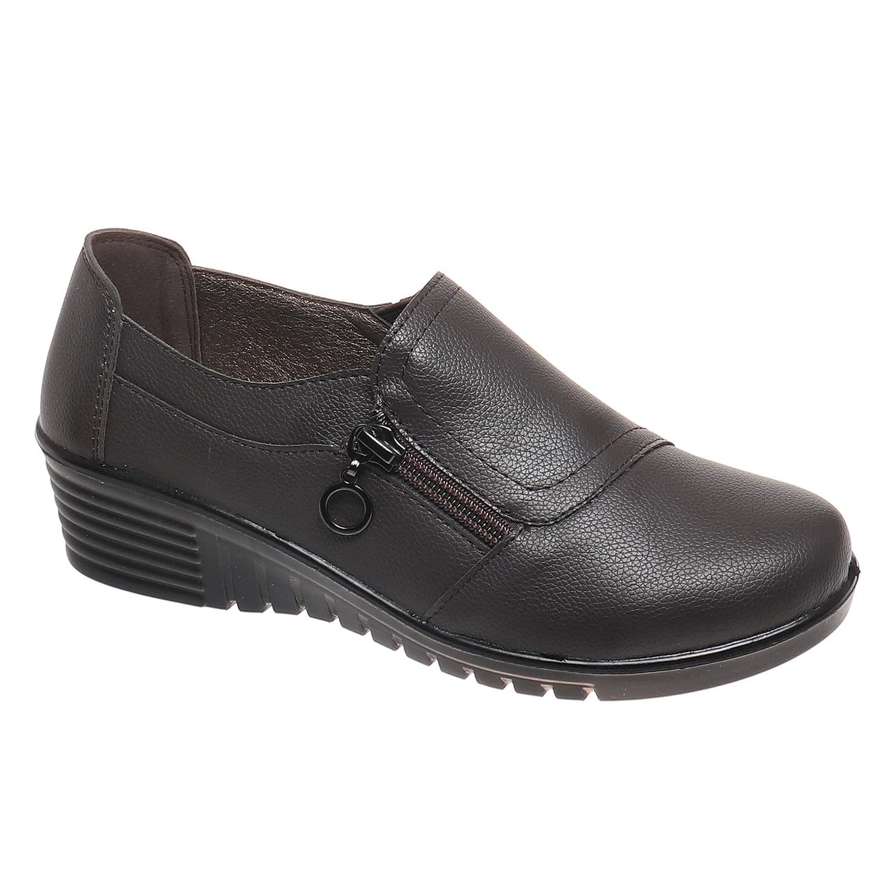 Pierre Dumas Footwear Women's Karen-40 Slip-On Loafers, Cushioned Insoles, 1.75 Inch Wedge