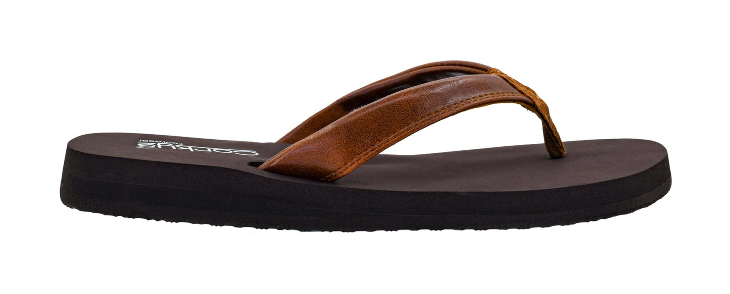 Corkys Footwear Womens Summer Plans Flip Flops - Featuring a Comfortable EVA Insole, A Traction Outsole, and Soft Faux Leather Straps - Comfortable and Lightweight