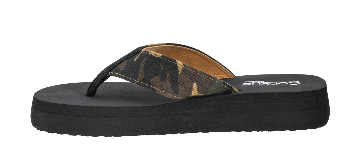 Corkys Footwear Womens Overboard Thong Flip Flops - Featuring A Comfortable and Cushioned EVA Insole and A Vegan Leather Thong Strap with Western Stitching