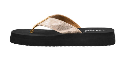 Corkys Footwear Womens Overboard Thong Flip Flops - Featuring A Comfortable and Cushioned EVA Insole and A Vegan Leather Thong Strap with Western Stitching