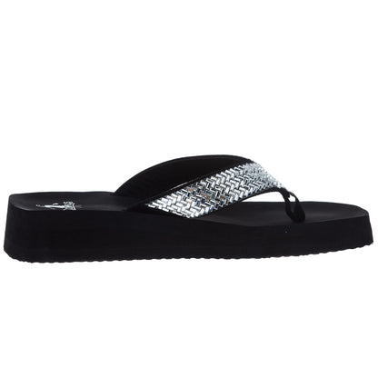Corkys Footwear Women's Corky Donna Clear Jewels Clear Flip Flops 7 B