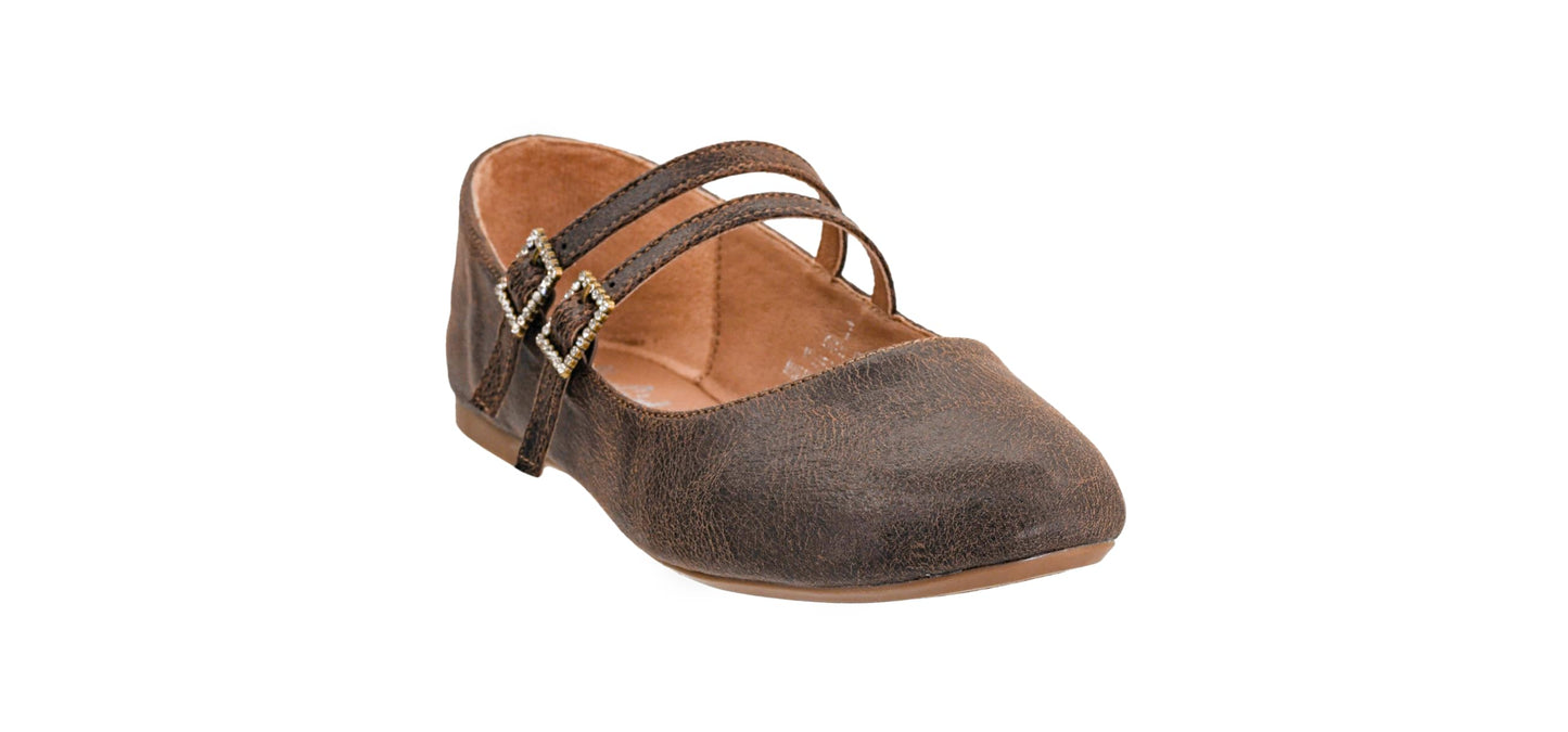 Corkys Footwear Hey Girl Women's Own It Ballet Flats, With Two Dainty Straps, Two Rhinestone Adjustable Buckles, And Lightly Cushioned Insoles For All Day Wear