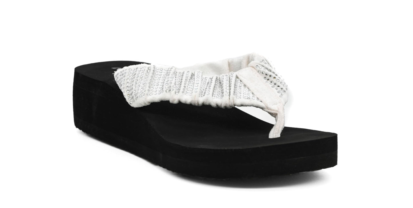 Corkys Footwear Women's Bauble 1 inch Wedge Flip Flops Size 10
