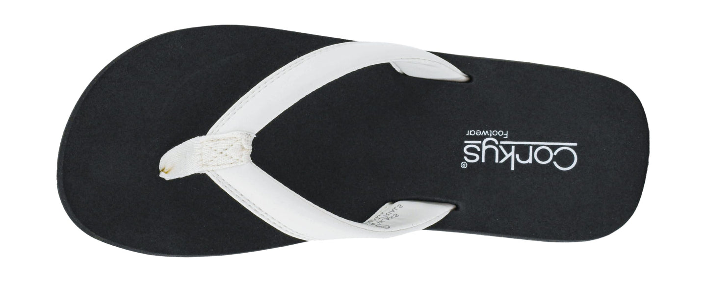 Corkys Footwear Womens Summer Plans Flip Flops - Featuring a Comfortable EVA Insole, A Traction Outsole, and Soft Faux Leather Straps - Comfortable and Lightweight