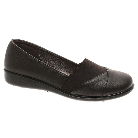 Pierre Dumas Footwear Women's Libby-62 Slip-On Loafers, Cushioned Insoles, 1 Inch Wedge, Brown