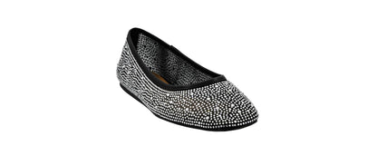 Corkys Footwear Hey Girl It's A Vibe Slip-on Ballerina Flat - Rhinestone Mesh Body, Closed Toe, Breathable and Lightweight Elegance, Comfortable and Lightly Cushioned Insoles