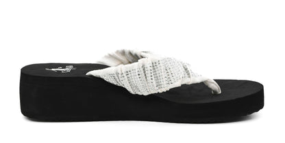 Corkys Footwear Women's Bauble 1 inch Wedge Flip Flops Size 10