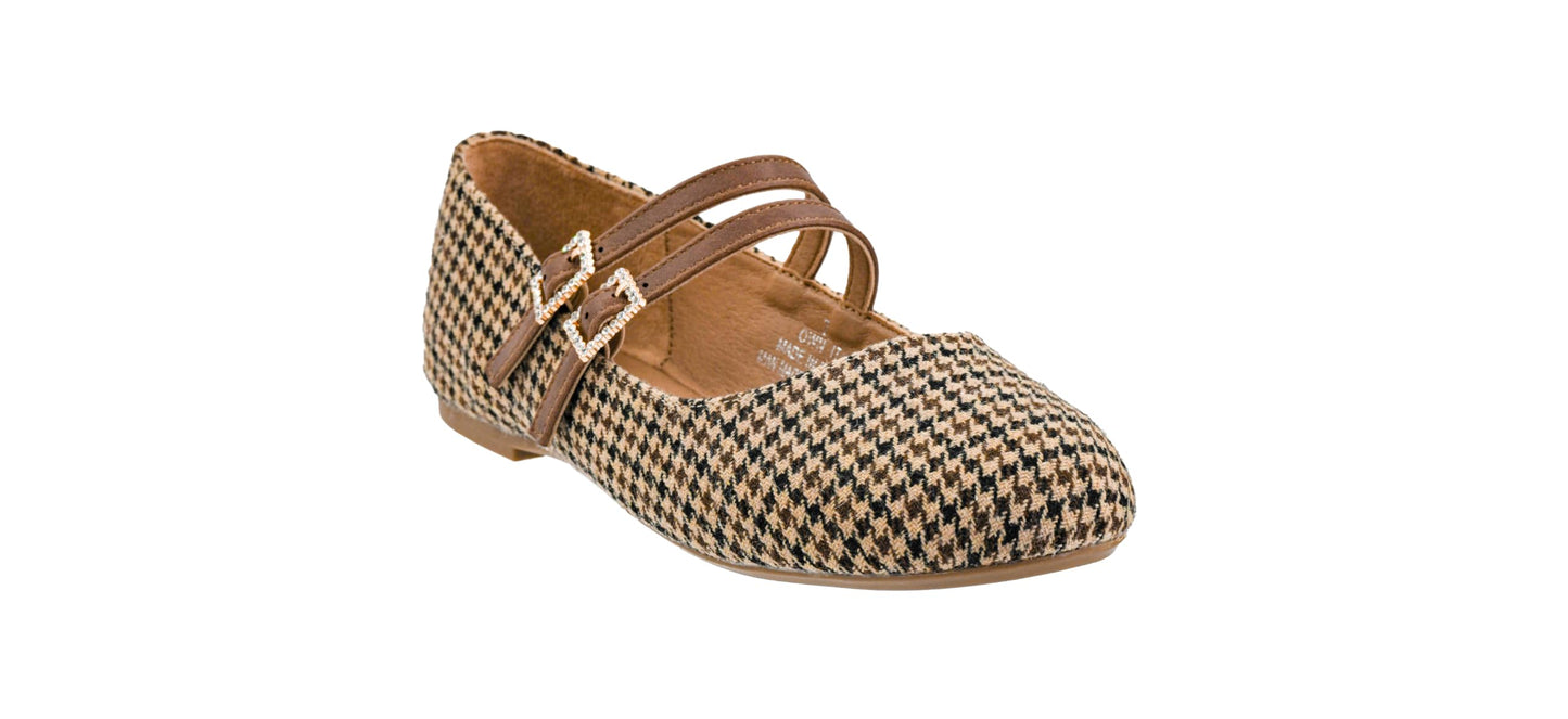 Corkys Footwear Hey Girl Women's Own It Ballet Flats, With Two Dainty Straps, Two Rhinestone Adjustable Buckles, And Lightly Cushioned Insoles For All Day Wear