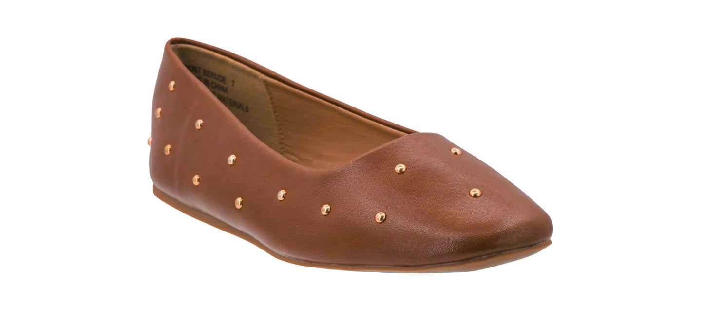 Corkys Footwear Hey Girl Womens Dont Be Rude Studded Ballet Flat - Featuring A Padded Insole for All Day Wear, Studs Along The Upper, and A Rounded Toe for A Polished Look